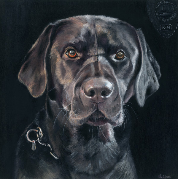 K-9 Paolo, Black labrador retriever, 25x25 cm
