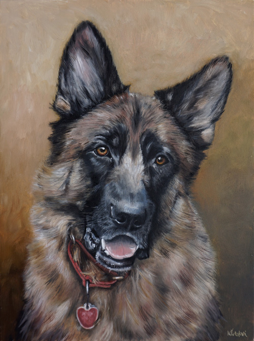 Tank, German shepherd, 30x23 cm