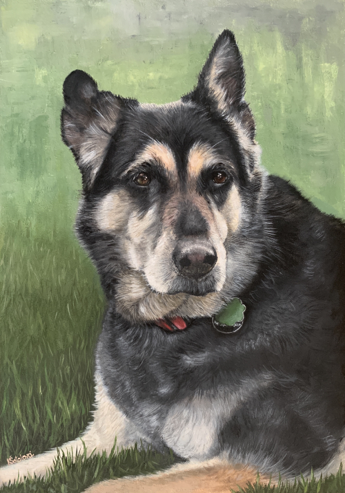 Inga, German shepherd, 33x23 cm